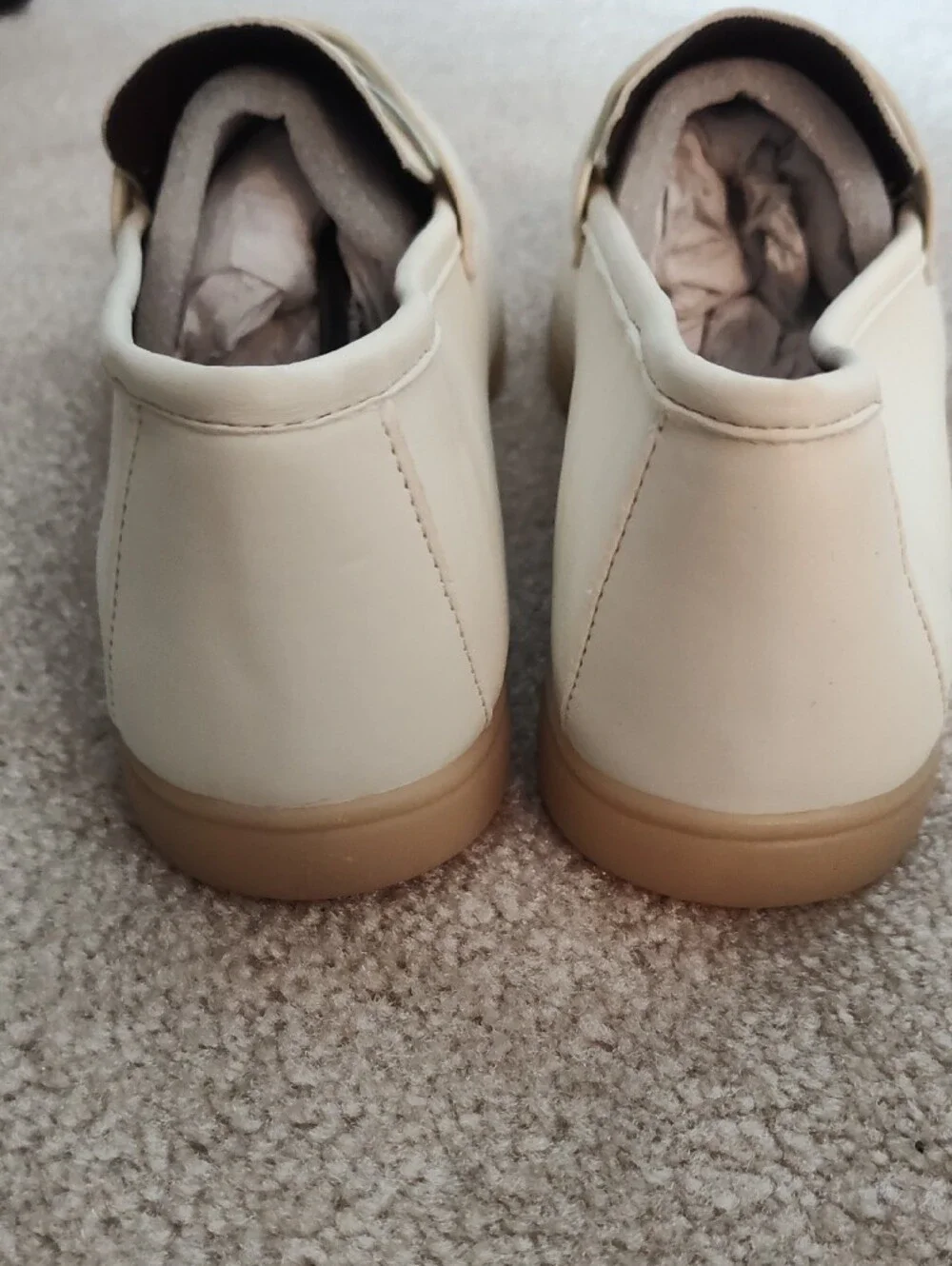 Women’s Cream Penny Loafers - Cushioned Flats